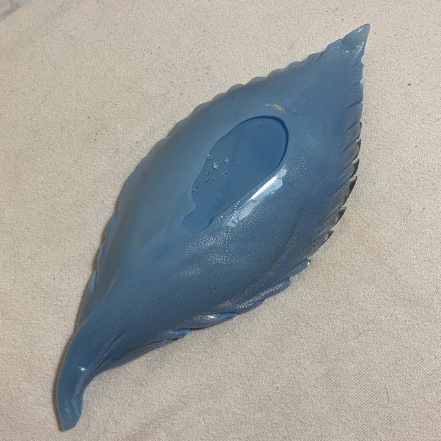 Vintage 1970s Alfredo Barbini Murano Glass Leaf Bowl For Sale In Chicago - Image 6 of 7