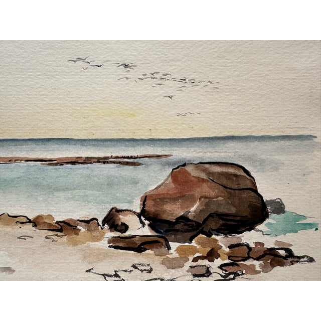 Rustic Henry Emil Salloch Original Watercolor on Paper Jones Reef. For Sale - Image 3 of 8