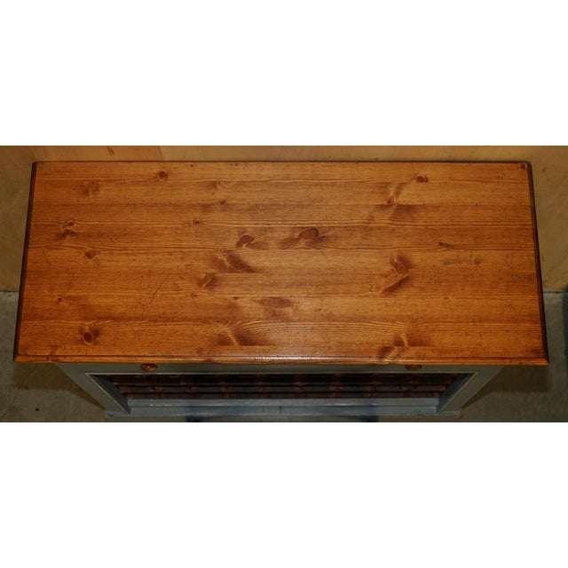 Wood Large Vintage Wine Bottle Rack Sideboard with Drawer in Wood For Sale - Image 7 of 18