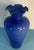 Blue Murano Blue Ruffled Art Glass Vase For Sale - Image 8 of 12