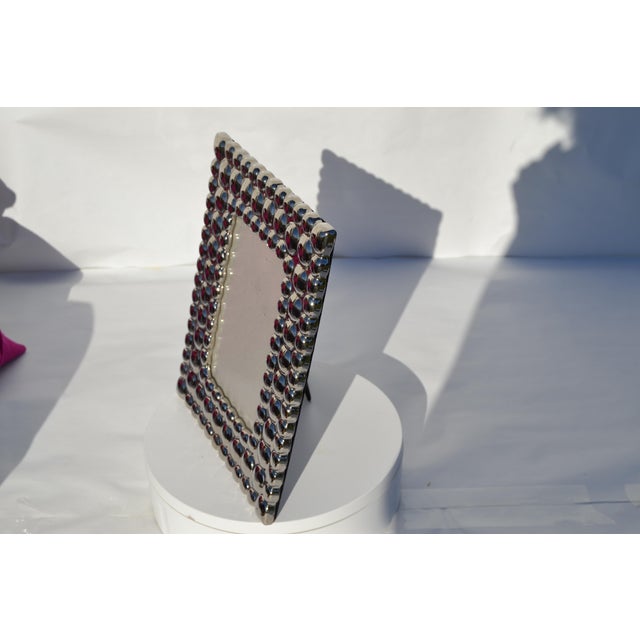 Mid-Century Modern Contemporary Mirrored Bubble Picture Frame For Sale - Image 3 of 10