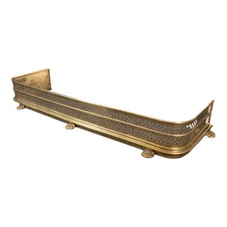 Perforated Brass Fireplace Fender For Sale