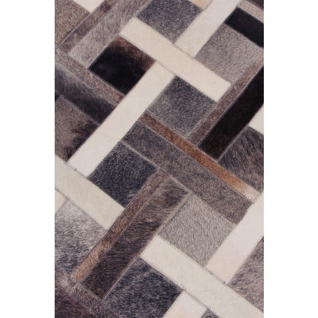 Montgomery Ivory/Gray/Multi Patchwork Leather Area Rug 8'x11' Chairish