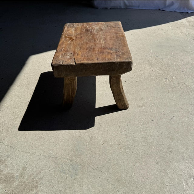 Wood Small Rectangular Stool in Teak For Sale - Image 7 of 18