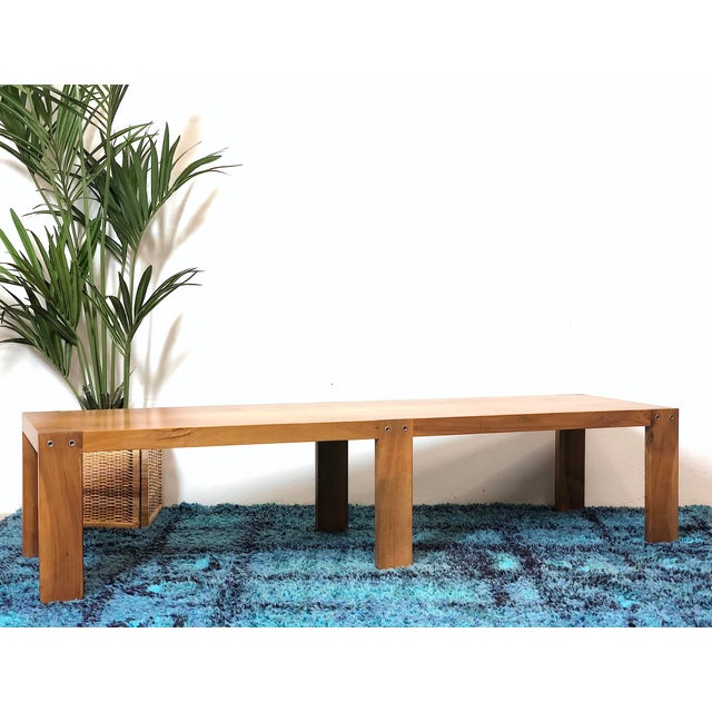 Double coffee table, modern design, 1960s. The coffee table is Italian-made from the 1960s, made of solid wood with a...