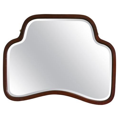 Wood Art Deco Walnut Wall Mirror, 1920 For Sale - Image 7 of 7