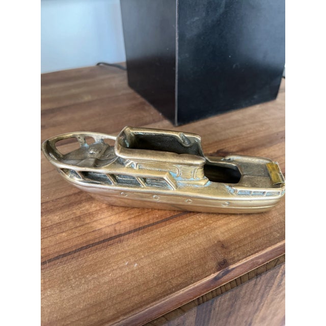 Mid-Century Modern 1960s Brass Boat Desktop Tape Dispenser For Sale - Image 3 of 9