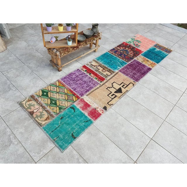 Vintage Turkish Oushak Runner Neutral Cotton Wool For Sale - Image 6 of 10