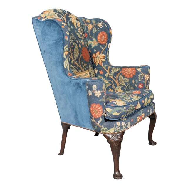 George II Mahogany Wing Chair For Sale