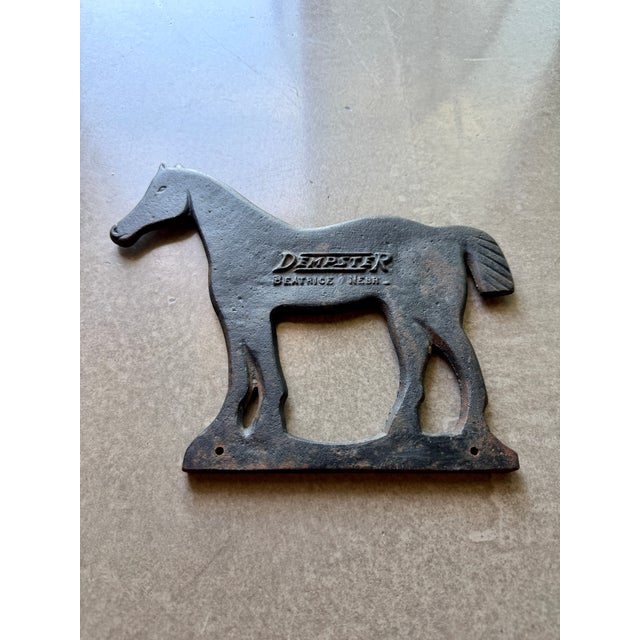 1900 - 1909 Antique Dempster Cast Iron Bobtail Horse Windmill Weight Beatrice Nebraska For Sale - Image 5 of 14
