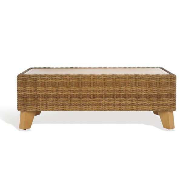 Margarita Wicker Outdoor Coffee Table, Natural For Sale - Image 9 of 9