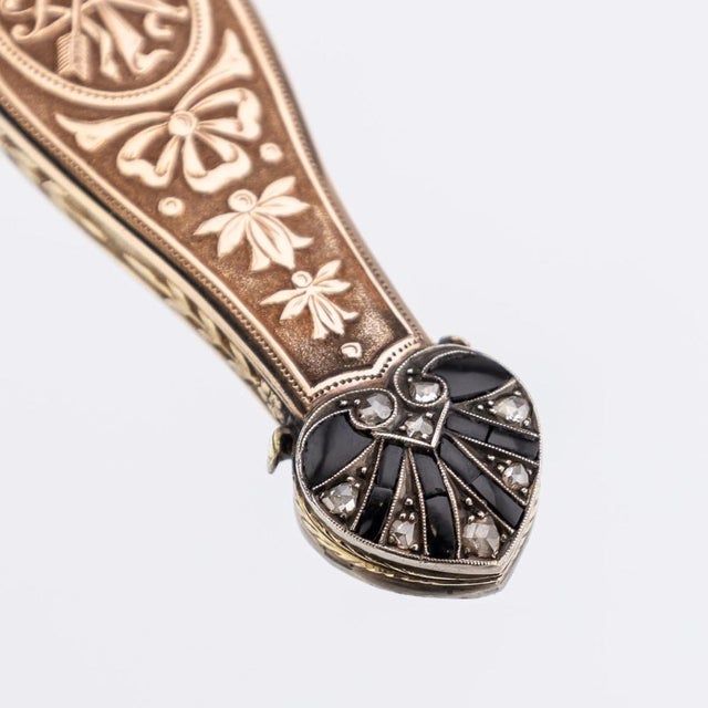 Antique 19th Century Austrian Gold, Diamond & Rock Crystal Toothpick Case, 1820, Set of 4 For Sale - Image 3 of 18