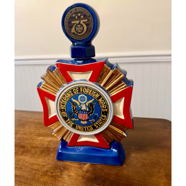 Ceramic Late 20th Century Veterans of Foreign Wars 75th Anniversary Decanter For Sale - Image 7 of 12
