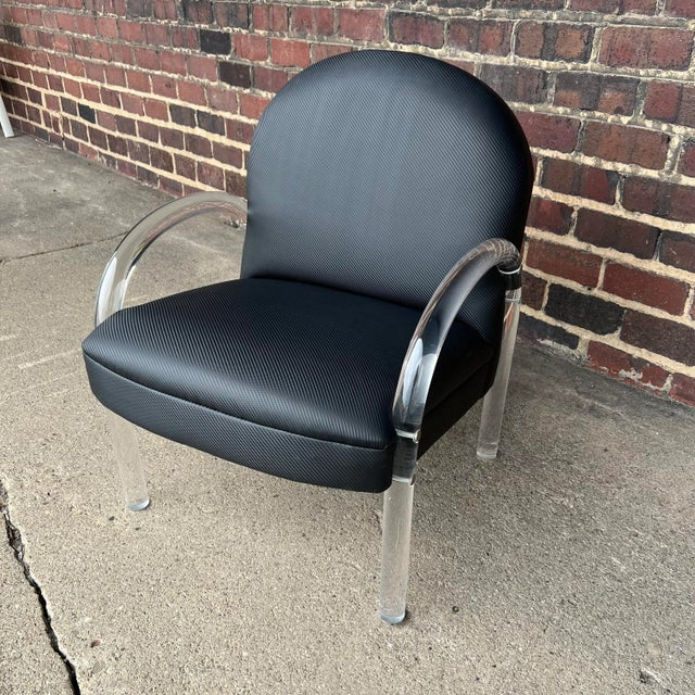 Plastic Mid Century Modern Pace Lucite Club Chair For Sale - Image 7 of 13