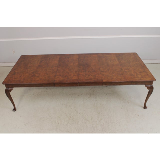 Baker Stately Homes Walnut Dining Room Table For Sale - Image 12 of 17