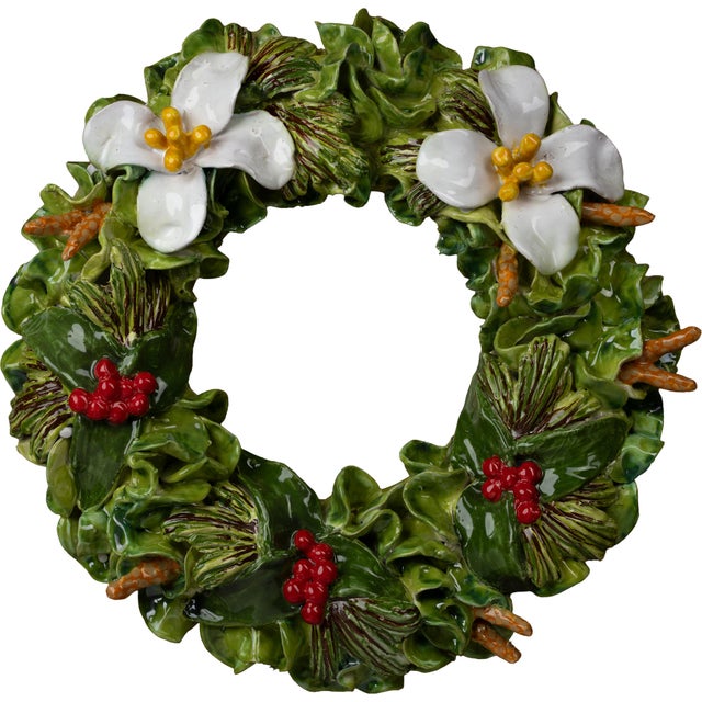 These exquisite ceramic holiday wreaths are handcrafted in Italy and feature vibrant, traditional motifs. Imagine these on...