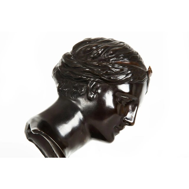 Italian Grand Tour Bronze Sculpture Bust of Diana by Del Nerro Foundry For Sale - Image 13 of 18