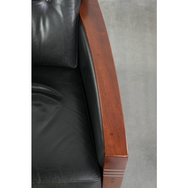 Black Art Deco Decoforma Series Frank Armchair in Black Cowhide Leather from Schuitema For Sale - Image 8 of 14