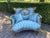 1920 French Louis XVI Gold Beech Blue Velvet Settee 1pc For Sale - Image 13 of 13