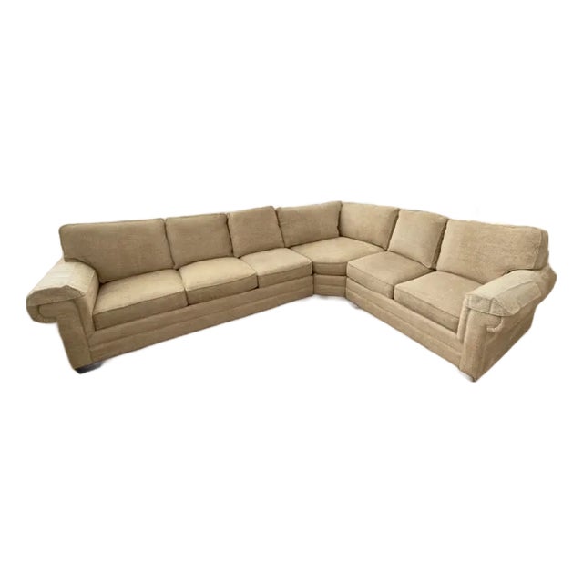 Attributed Bassett Custom L-Shaped Sectional Sofa For Sale