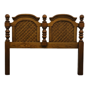 Dixie Furniture Solid Pecan Spanish Mediterranean Style Queen Size Lattice Panel Headboard 500-116