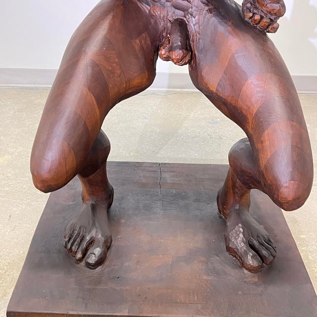 Wood C. 1960s American Mid-Century Black Walnut Fantastical Life Size Sculpture For Sale - Image 7 of 11
