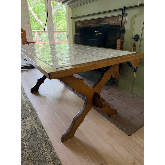 French 1960s Moreux-Style French Oak Coffee Table For Sale - Image 3 of 7