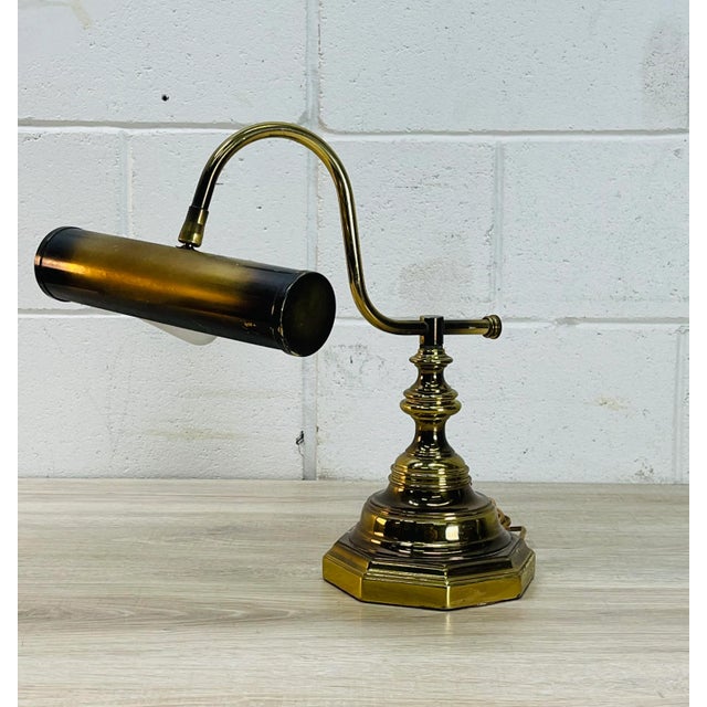 Brass Vintage 1980s Brushed Brass Desk Lamp For Sale - Image 8 of 8
