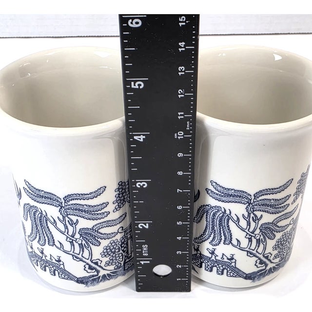Add timeless English charm to your tableware collection with this lovely **set of 2 Vintage Churchill Blue Willow Coffee...
