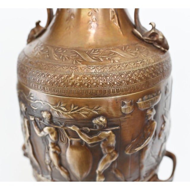 French Bronze Amphora Urns, Set of 2 For Sale - Image 10 of 17