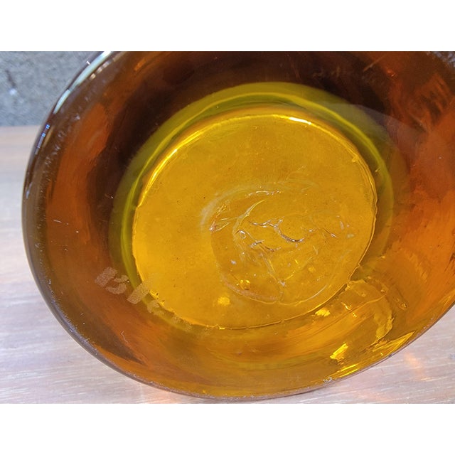 Glass Vintage Signed Blenko Pitcher Yellow For Sale - Image 7 of 7