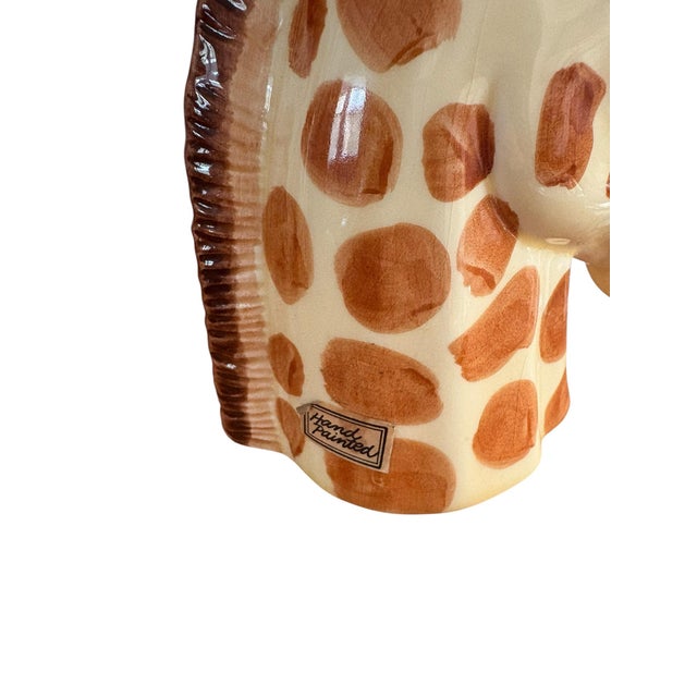 Vintage Fitz and Floyd Ceramic Giraffe Head Bookends/ Decor- A Pair For Sale - Image 9 of 10