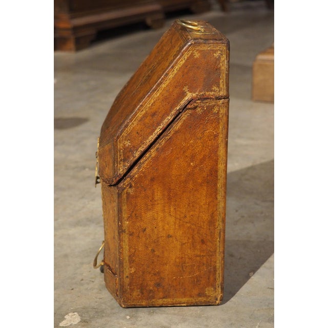 18th Century French Embossed Leather Letter Box, “Coffret a Courrier” For Sale - Image 10 of 17