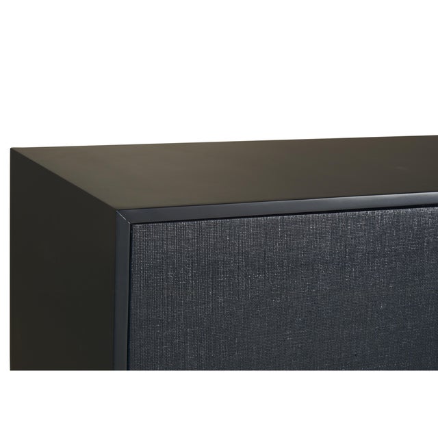 Wood Avery Raffia Sideboard - Navy For Sale - Image 7 of 8