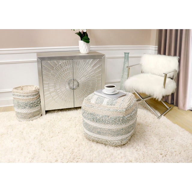 Pasargad Home Grandcanyon Cotton Braided Pouf For Sale - Image 11 of 11