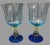 Anthropologie Anthropologie Cobalt & Sky Blue Chartreuse Green Art Glass Water Goblets- Set of 3 For Sale - Image 4 of 5