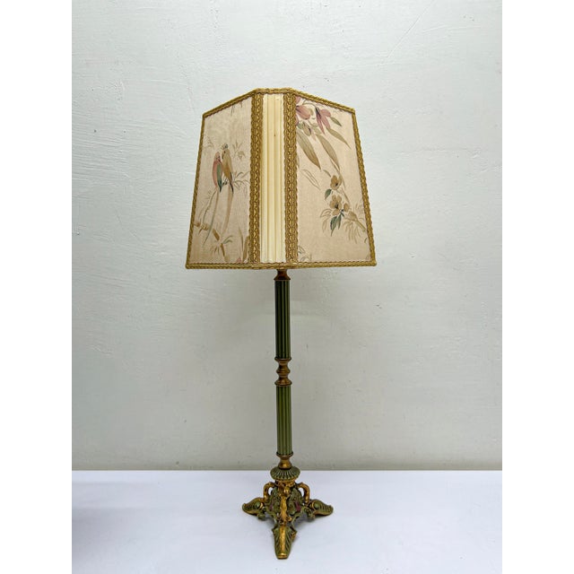 Louis XV French Polychrome and Gilded Tripod Table Lamp, 1930s For Sale - Image 10 of 12