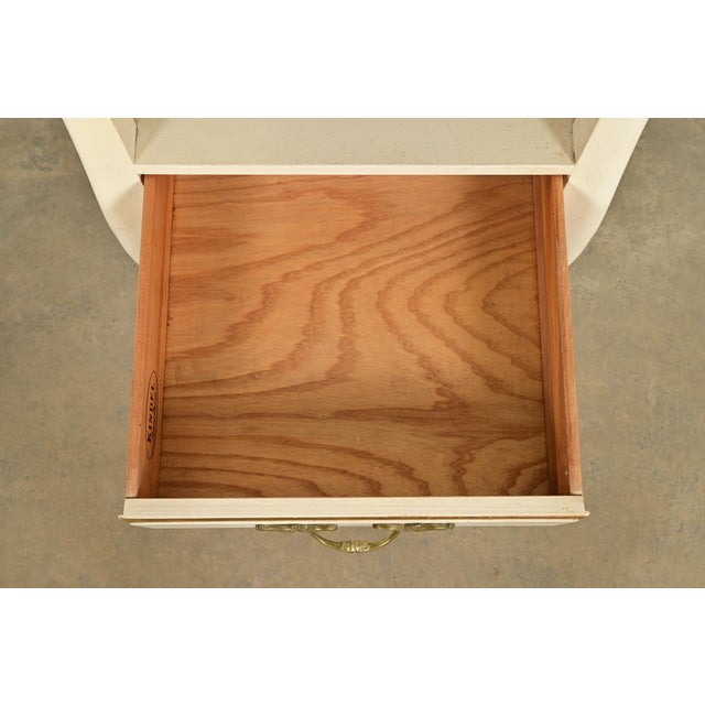 Wood Kindel Furniture French Provincial Louis XV Cream Lacquered and Gold Gilt Nightstand, 1970s For Sale - Image 7 of 15