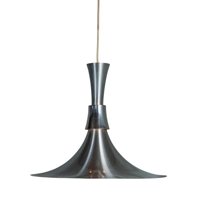 Pendant Lamp in Aluminum by Bent Nordsted for Lyskær Belysning, Denmark, 1970s For Sale
