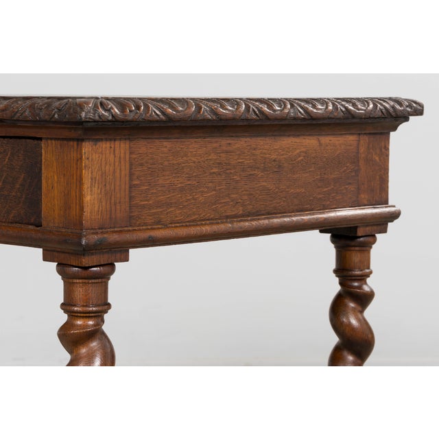 Antique French Louis XIII Style Oak Writing Table or Side Table, Late 19th Century For Sale - Image 11 of 18