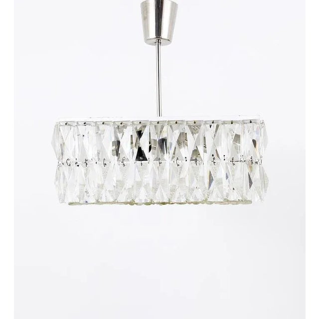 1960s Modernist Square Ceiling Light with Faceted Crystals from Bakalowits & Söhne, Austria, 1960s For Sale - Image 5 of 11