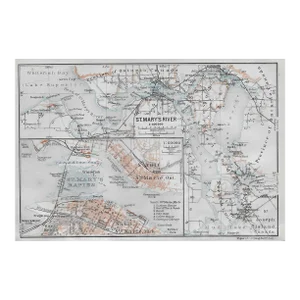 1909 Upper Peninsula of Michigan Antique Map