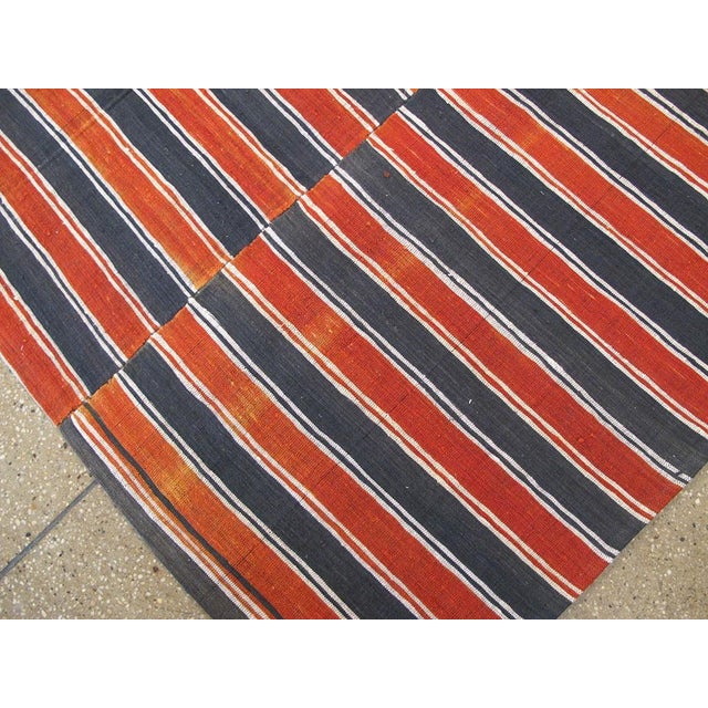 Red Galerie Shabab Collection Red & Black Mid-20th Century Handmade Turkish Flat-Weave Kilim Accent Rug For Sale - Image 8 of 10