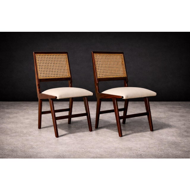 Set of 2 Chairs in Caviuna wood & Leather, Forma, 1950s - Lot 176 For Sale - Image 9 of 12