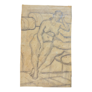 Russian Pencil Drawing by Sacha Moldovan Circa 1915