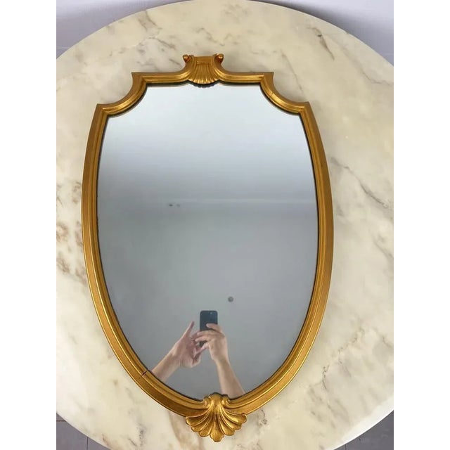 Wood Mid-Century Wall Mirror, Italy, 1960s For Sale - Image 7 of 8