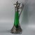 WMF green glass claret jug of typical art nouveau stylised form. The bottom mount depictis a maiden's head with a flower...