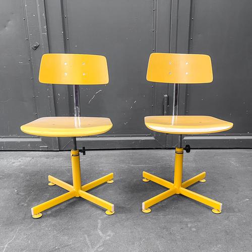 Vintage Yellow Wooden Desk Chair For Sale - Image 4 of 18