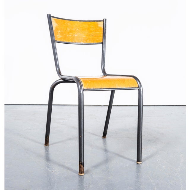 French Silver Stacking Dining Chairs from Mullca, 1950s, Set of 4 For Sale - Image 6 of 9