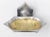 Vintage Art Deco style wall mount soap dish made of brass with a nickel finish. The mounting bracket is attached. The...